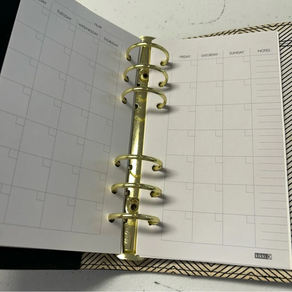 Kikki K Black Snap Personal Leather Planner‎ Organizer